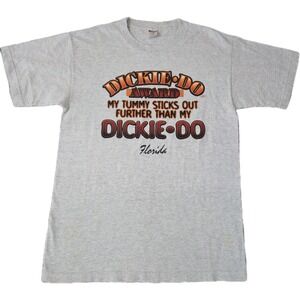 Vintage 90s Dickie Do Shirt Mens L Gray Funny White Elephant Gift Humor